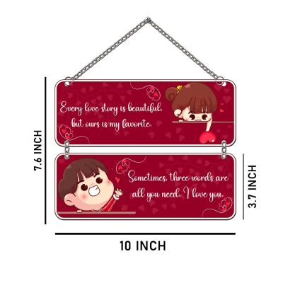 GIFTMEBAZAR Romantic Love Wall Hanging Wall Art Love Theme For Bedroom, Living Room Decoration Gift For Valentines Day, Birthday, Anniversary